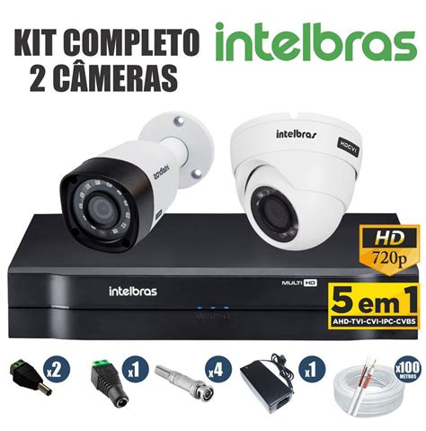 Kit Cftv Intelbras Completo C Meras Ahd P Dvr Canais Voc S