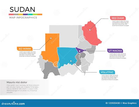 Molde Do Vetor Do Infographics Do Mapa De Sud O Regi Es E Marcas Do