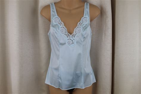 Vintage Vassarette Pastel Blue Nylon Cami Size 34 Small Etsy