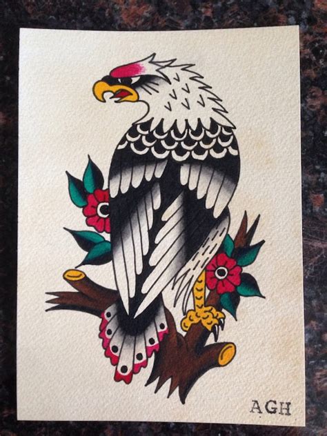 American traditional eagle tattoo flash by TestedandTrue on Etsy