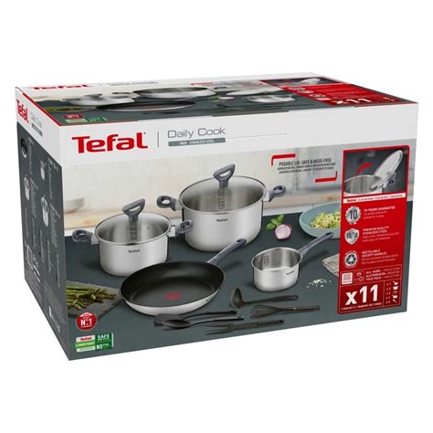 Tefal Daily Cook Induction 4Piece Set Utensils Stainless Steel