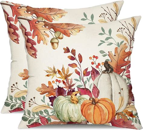 Amazon DFXSZ Fall Pillow Covers 18x18 Inch Set Of 2 Orange White