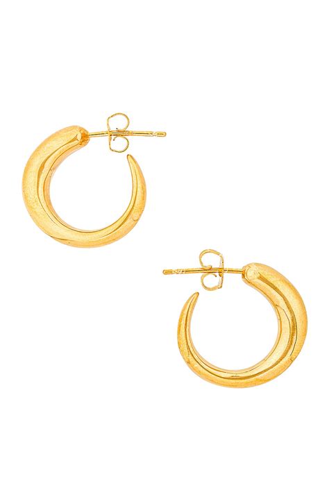KHIRY Tiny Nude Khartoum Hoop Earrings In Gold FWRD