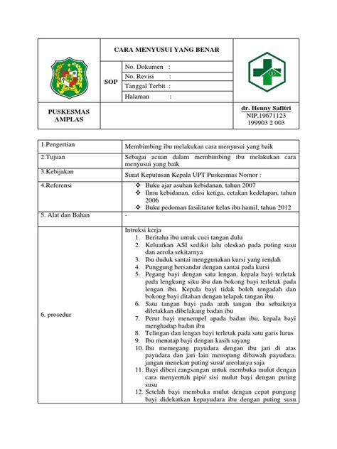 Sop Cara Menyusui Yang Benar Pdf