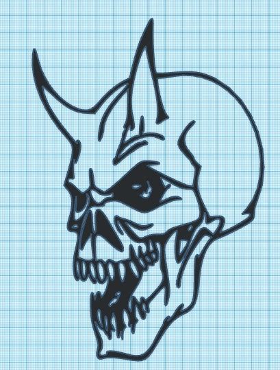 Demon Skull W Horns Wall Art By Ogama Industries Download Free Stl