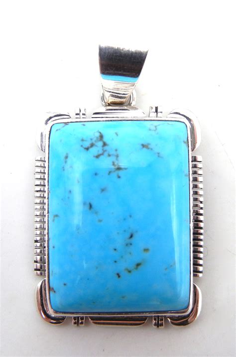 Navajo Turquoise And Sterling Silver Pendant