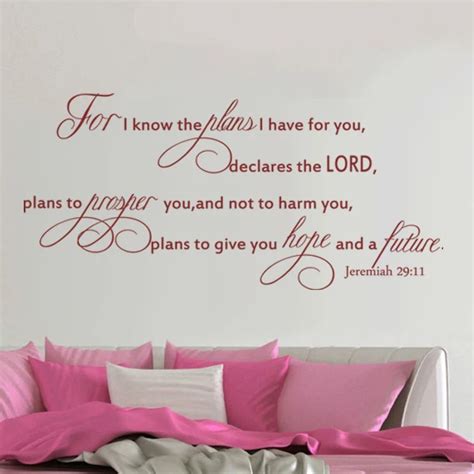 Scripture Wall Decal For I Know The Plans I Have For You Jeremiah 29 11