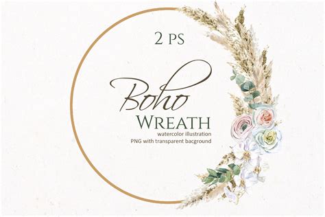 Pampas Grass Wreath Graphic By Elena Dorosh Art Creative Fabrica