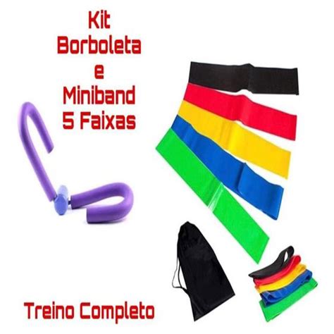 Kit Borboleta Adutora Treino Pernas Bra Os Abd Men E Mini Band