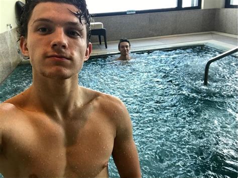 tom holland swimming shirtless harrison - stuarte