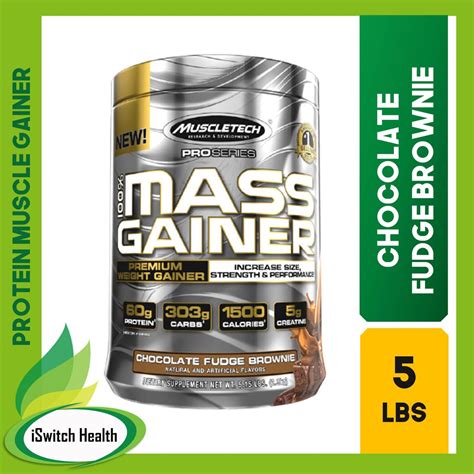 Muscletech Premium Mass Gainer 5lbs Chocolate Fudge Brownie Mass Muscle Gainer Protein Shake