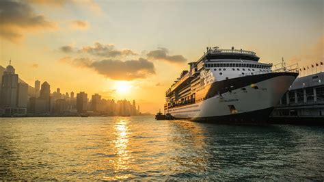 White cruise ship, sunset, sea, water, boat HD wallpaper | Wallpaper Flare