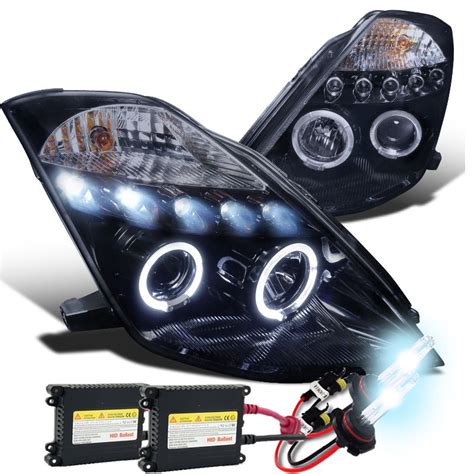 Hid Xenon 03 05 Nissan 350z Halogen Model Angel Eye Halo And Led Drl Projector Headlights