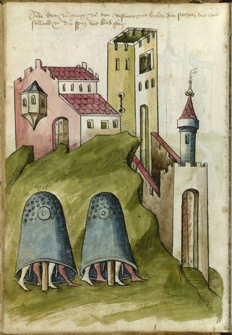 Besieging Castles From Thott Manuscript 1459 Con Imágenes Arte Antiguo