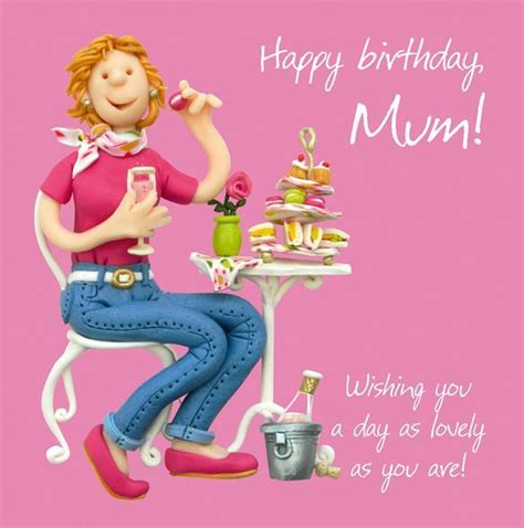 Birthday Card Mum Afternoon Tea Female Funny One Lump Or Two Sparkle