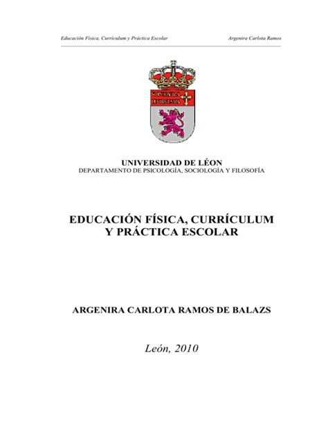 Educaci N F Sica Curr Culum Y Pr Ctica