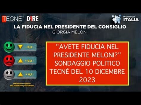 AVETE FIDUCIA NEL PRESIDENTE MELONI SONDAGGIO POLITICO TECNÈ DEL 10