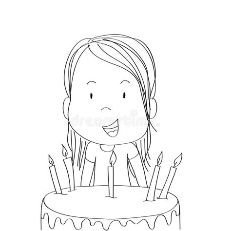 Girl Celebrating Her Birthday Stock Illustrations 194 Girl