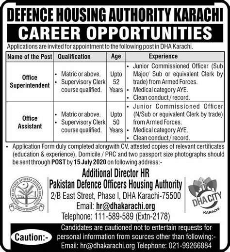 Defence Housing Authority Dha Karachi Jobs 3rd November 2020 Artofit