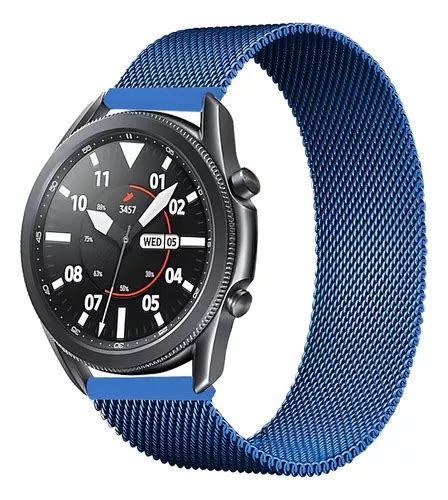 Pulseira De Metal Aço Compativel Amazfit Gtr 2e Gt Pro 46mm Cor Azul