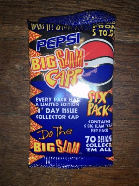 Pepsi Big Slam Caps 1st Day Of Issue Collector Six Pack Mint 1995