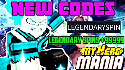 All New Legendary Spins Codes In My Hero Mania Codes November