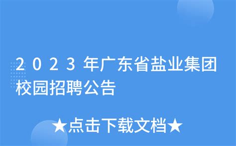 2023年广东省盐业集团校园招聘公告