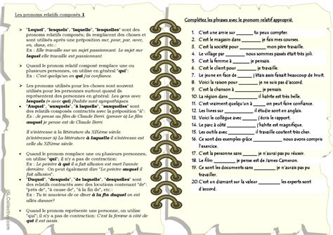 Les Pronoms Relatifs Compos S Prat English Esl Worksheets Pdf Doc