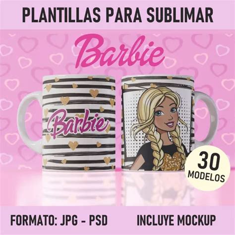 Plantillas Barbie Para Sublimar Tazas 30 Modelos Psd