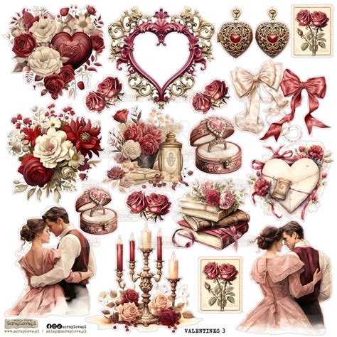 Naklejki Do Scrapbookingu I Art Journalingu Valentines 3 ScrapLove