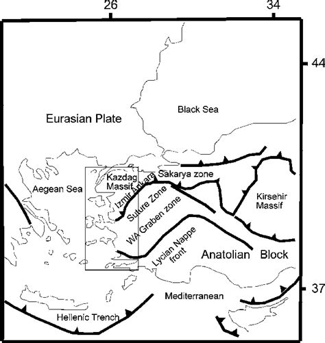 Regional Map Of The Aegean Sea Detailed Map Of Rectangular Area Is