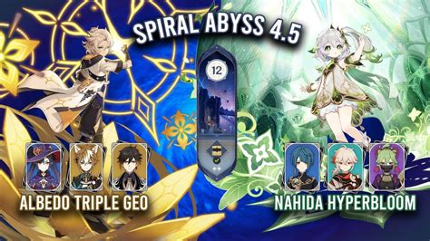 Spiral Abyss C Albedo Triple Geo C Nahida Hyperbloom