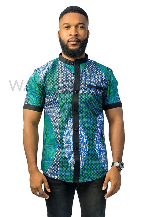 Colourful Ankara Shirt African Men Clothing African Mens Wear Ankara Afrikrea