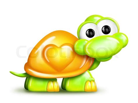 Whimsical Cartoon Turtle with Heart on ... | Stock image | Colourbox