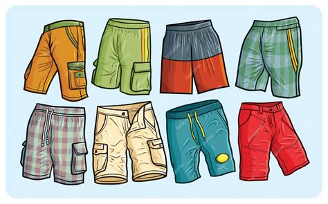 Premium Vector | Male summer shorts cartoon illustration set