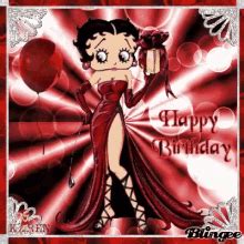 Black Betty Boop Happy Birthday