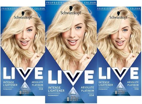 Schwarzkopf Live Intense Blonde Lightener Pack Permanent Colour With Anti Yellowing A