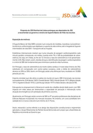 Recomenda Ao Governo O Ensino De SBV Nas Escolas PDF