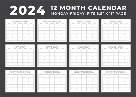 2024 Blank Calendar Monthly Blank Calendar Printable Patti Berenice