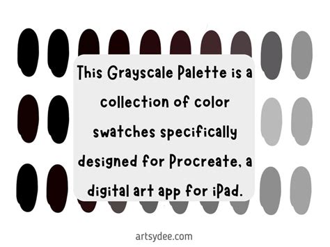 Grayscale Procreate Palette Color Palette Procreate Colors Etsy Uk