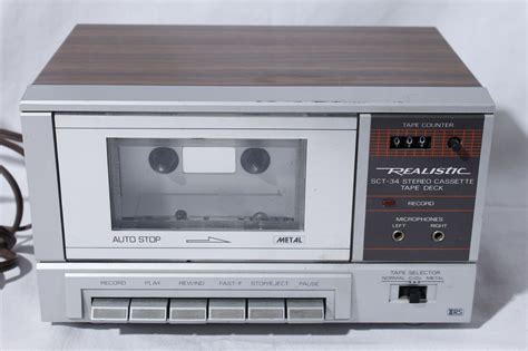 Vintage Realistic Sct 34 Model 14 633 Stereo Cassette Tape Deck Walnut Grain