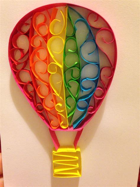 Quilled Hot Air Balloon Handmade Card Quilling Patterns Quilling