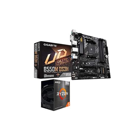 Amd Ryzen 5 5600 Processor And Gigabyte B550m Ds3h Motherboard Combo