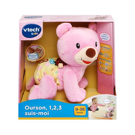 Vtech Peluche Interactive Ourson Suis Moi Rose