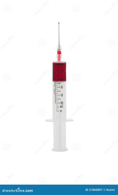 Syringe With Blood Stock Image Image Of Color Medicine