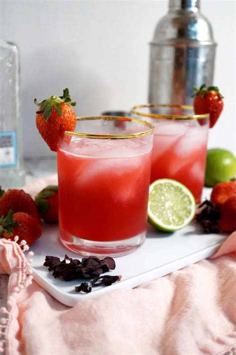 Strawberry Hibiscus Margaritas The Baking Fairy