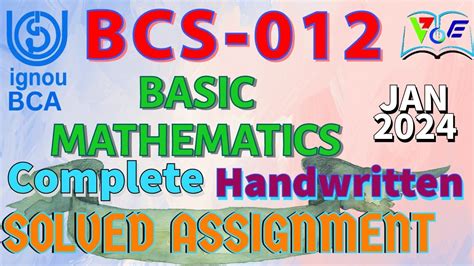 Bcs Basic Mathematics Bca St Semester Complete Handwritten