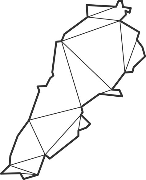 Mosaic Triangles Map Style Of Lebanon 11733628 PNG