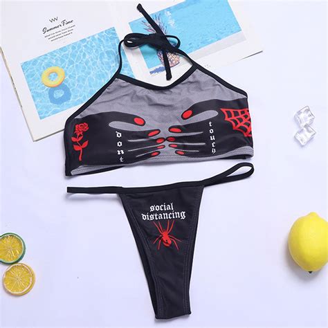 Women Summer Swimwear Bikini Set Bra Halter G String Thong Beach Swimsuit Fruugo DK