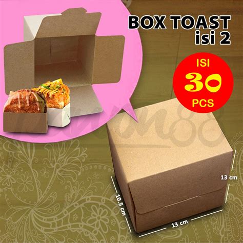 Jual Box Toast Dus Roti Bakar Kotak Roti Bakar Kraft Coklat Isi